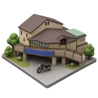 道の駅をモチーフにしたイラスト